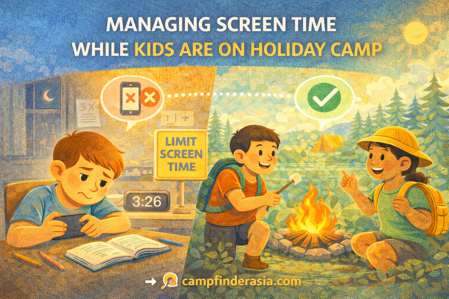Managing Screen Time While Kids Are on Holiday Camp